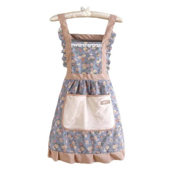 Korea Home Kitchen Decoration Durable and Breathable Floral Ruffled Aprons for Women
