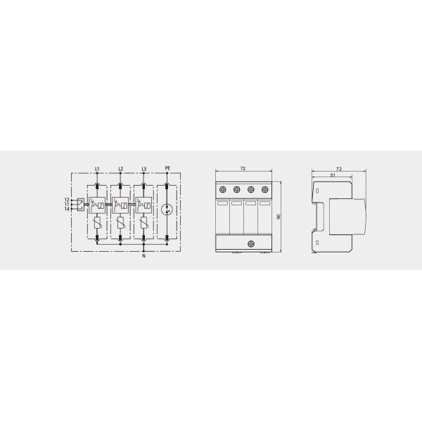 TY-40 3+1 MOV Power Surge Protection Device with 40kA Discharge Current and Thermoplastic UL94-V0 Enclosure