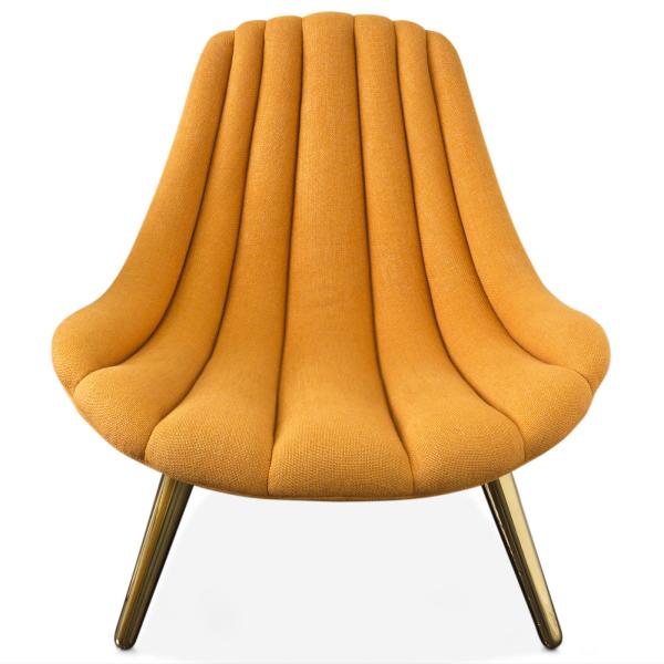Customized Navy Lounge Chair , Yellow Jonathan Adler Brigitte Chair With Pad