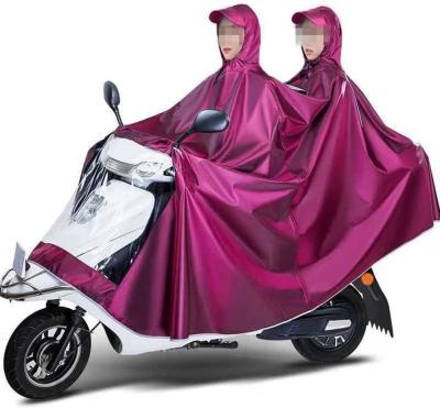 Unisex Adult Rain Poncho Outdoors Bike Ebike Motorcycle Scooter Cycling Jacket Raincoat Hooded Cape, Purple, 6XL