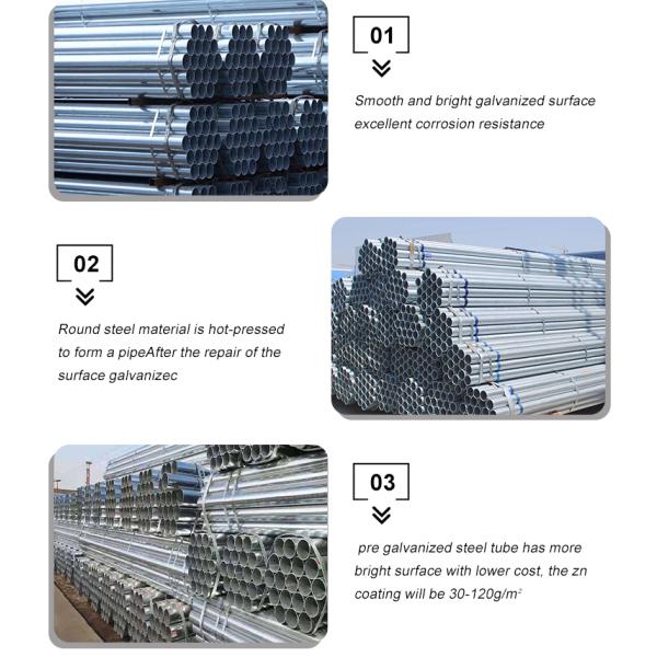 12 Ft 1.5 Inch Hot Dipped Galvanized Steel Pipes 12M Square Round Tube
