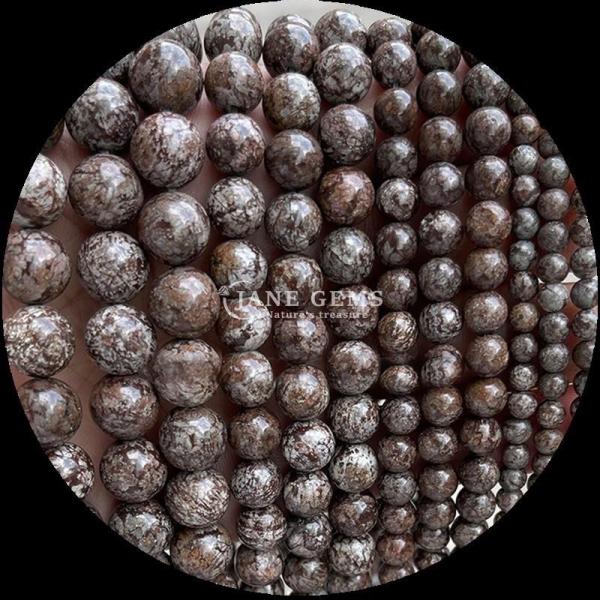 Perles de pierre précieuse polissées de 8 mm hématite yooperlite et autres types de pierre de guérison en cristal