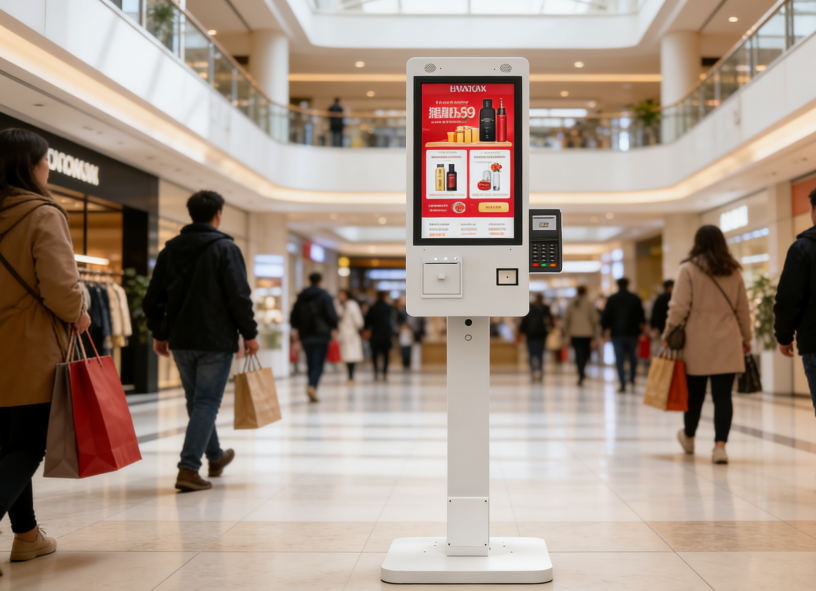 Self-Service Terminal Kiosk with Capacitive Touch IPS FHD 21.5-32 Inch Display and Flexible Installation Options