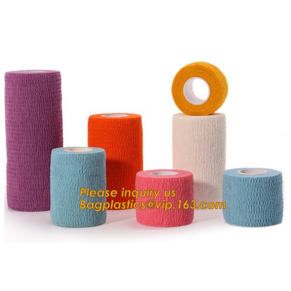 Nonwoven Self Adhesive Colored Vet Wrap Pet Care Sports Elastic Cohesive Bandage,100% cotton zinc-paste elastic bandages