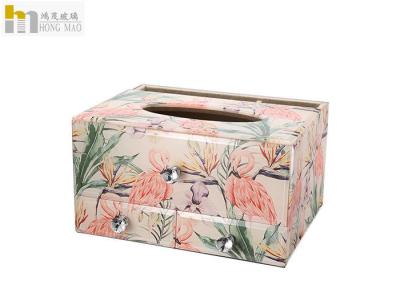 Customized Size Mirrored Glass Tissue Box Holder Anti Scratch Long Using Life