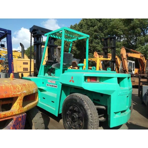 Heavy Lifting Used Mitsubishi 10 Ton Diesel Forklift FD100 Pneumatic Tire 10000kg Capacity Second Hand Industrial Forkli
