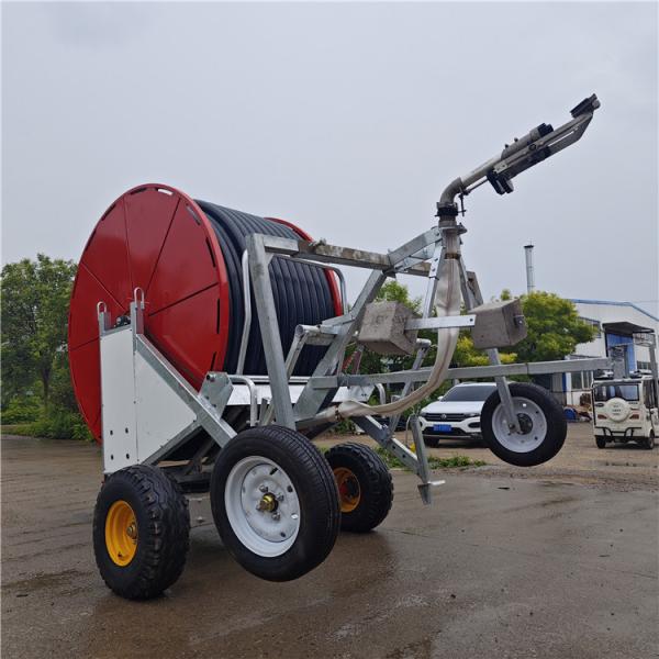 Powerful Agriculture Hose Reel Irrigation System 236 Cm Diameter Truss Adjustable Spray
