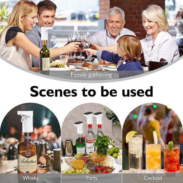 4.5W Electric Wine Dispenser for Parties and Family Gatherings ABS Food Grade Silicone PP Black/White/Red/Gold
