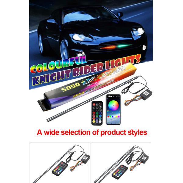Universal ABS Car Interior LED Luces a prueba de agua 56CM Car Flash Strobe Light Light Knight Rider Escáner luz