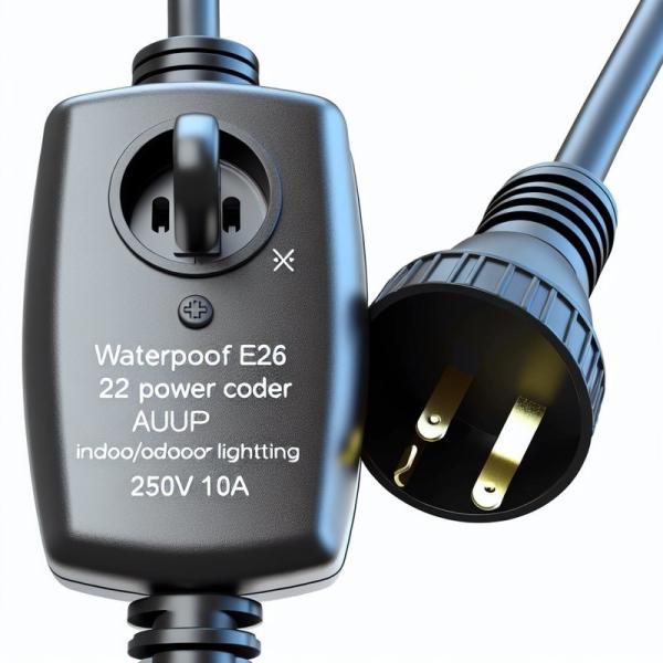 Waterproof E26 Lamp Holder AU Plug with 303 Switch 250V 10A