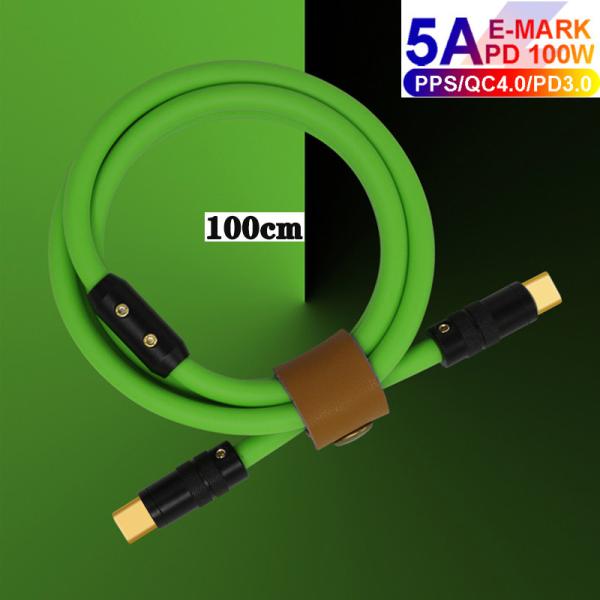 0.236 Inch Outer Diameter USB 3.1 Type C Charge Cable PD 100W Charging for Cell Phones Laptops Tablets