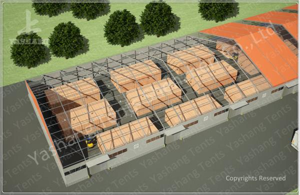 Customised Orange Warehouse Temporary Storage Shelters Huge Tent Rentals Eco Friendly