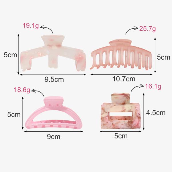 Acetic acid  French hair clip Ponytail shark clip 4pcs one set