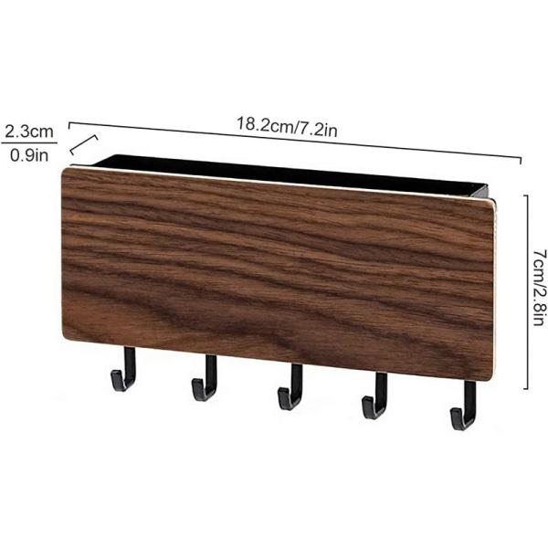 Custom Entryway Mail Holder for Wall With 5 Key Hooks Wall Mount Mail Letter Key Rack