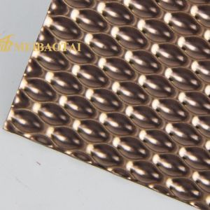 Rose Color Coated 4x8 Feet Grade 201 Embossed Stainless Steel Sheet for Decorative Wall Panels