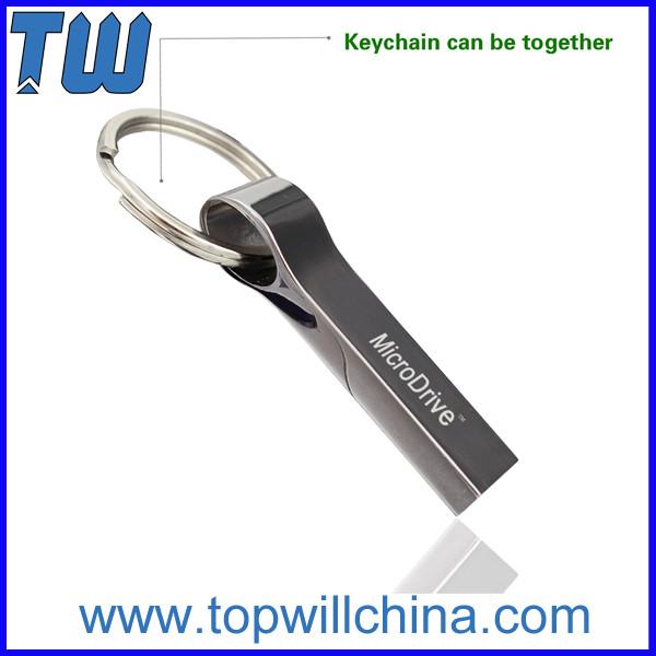 Solid Metal Keyring Usb Drive 64GB for Business Free Logo Printing Company Promotion Gift