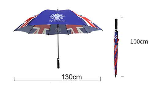 British 130cm Custom Umbrella With Union Jack Logo Print