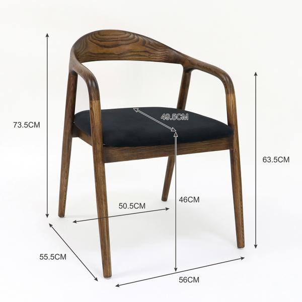 Muebles para restaurantes modernos Silla de comedor de madera maciza con función plegable y tapicería de tela W56*D55.5*H73.5CM