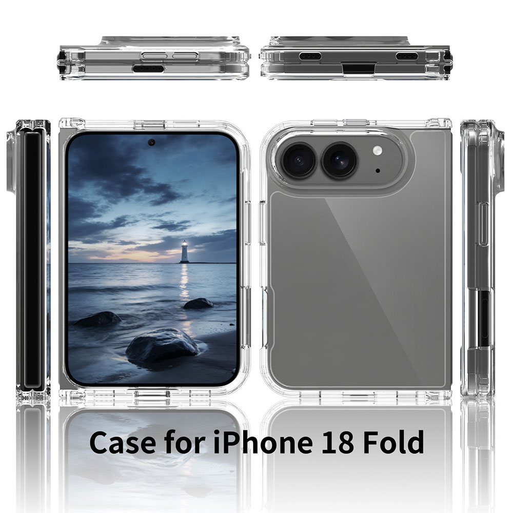 Laudtec Transparent Ultra-thin Foldable case for iPhone 18 Fold Scratch-resistant and Anti-fingerprint Supports Custom logo OEM