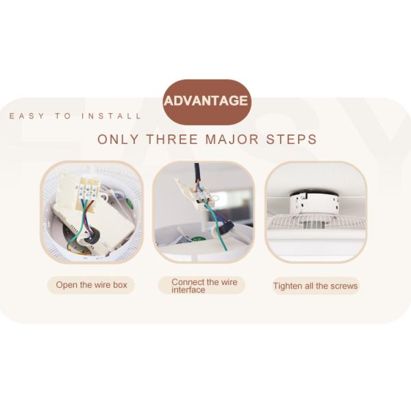 Ventilador de teto LED de design moderno de 23 polegadas com motor DC e controle remoto