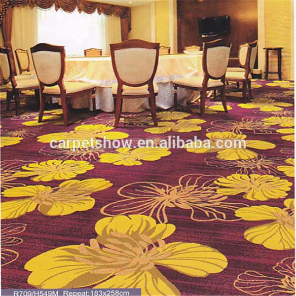 11mm Pile Height Axminster Floral Design Commercial Printed Carpet for Toilet