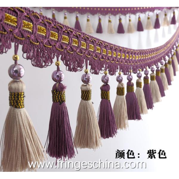 Handmade fashionable chain beads lace tassels fringes for curtain/sofa/pillow/stage decoration