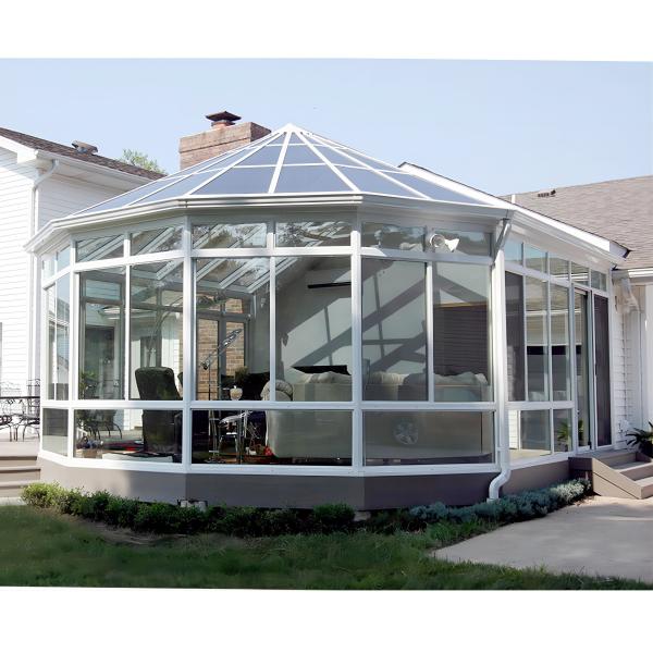 Modern Glass Sunroom Transparent Glass Aluminum Frame Sunroom Heat Insulation Outdoor Garden Greenhouse Sunroom Customized Size