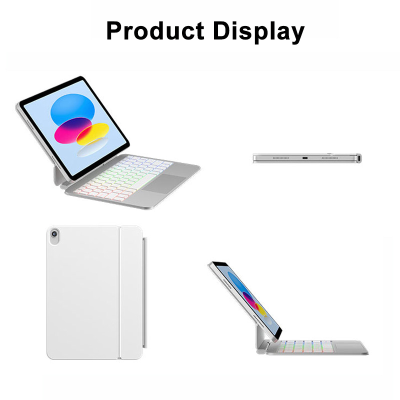 Premium Aluminum Magic Keyboard for iPad 10/ iPad 11 A16 Magnetic Keyboard Cover with Multi-Touch Glass Trackpad,ODM OEM