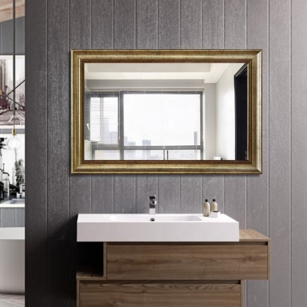 Luxury Baroque Style Full Length Mirror With PS Frame / Copper Free Silver Glass