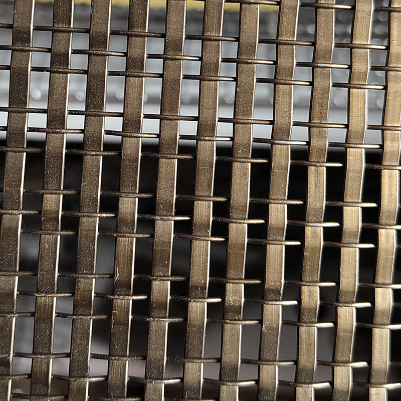 Rigid bronze Architectural Facade Stainless Steel Antique Brass Woven Wire Grill Panel Partitions Inserts Fabric Home Metal Decorative Mesh for Cabinet Doors