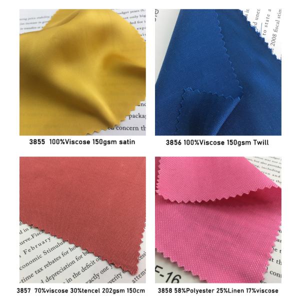 ткань 140-160gsm мягкой вискозы 35% вискоза 65% картины волны сплетенная