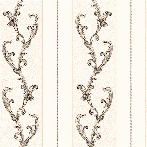 Custom PVC Waterproof Wallpaper Stripe Flower Design For Home Decoration