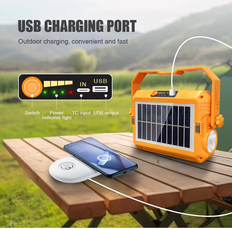 Multifunctional Solar-Powered Portable Work Light | Three Color Temperatures, Dimmable Lighting