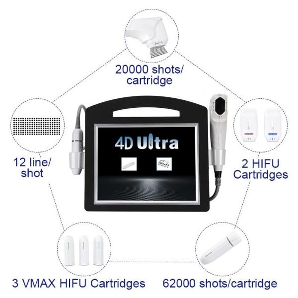 машина 2pcs подтяжки лица ультразвука 200w 4d Hifu регулирует