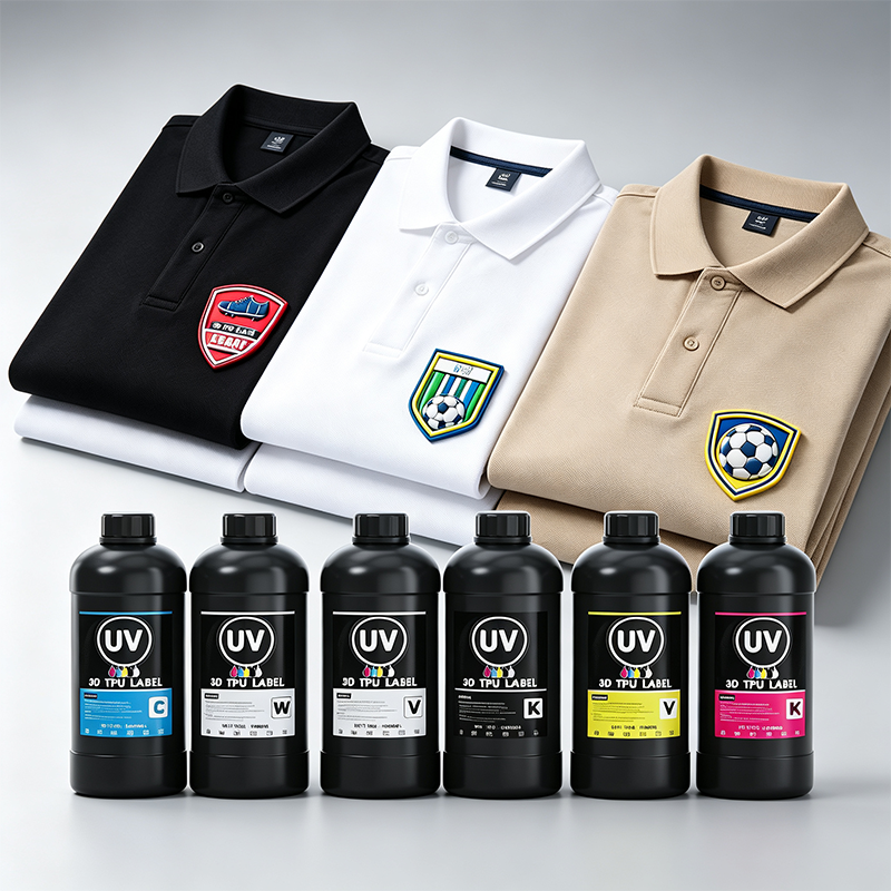 FCOLOR 1000MLLogo Customizable Transfer Film 3D Label Logo Textile Printing DTF TPU UV Ink for Plain Oversized T-shirt