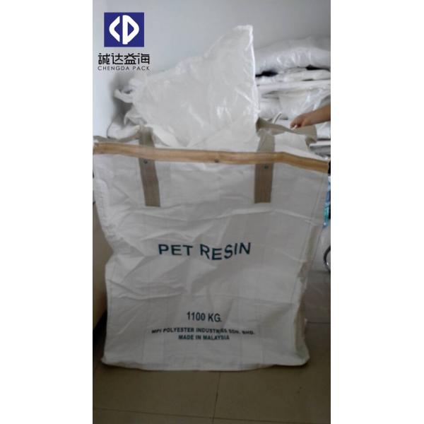 White Pet Resin Packing PP Big Bag With Cross Corner Loops UV Treated