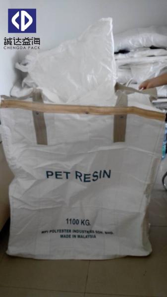 White Pet Resin Packing PP Big Bag With Cross Corner Loops UV Treated