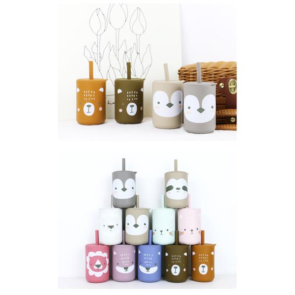 Niño Straw Training Silicone Kids Cup BPA Eco libre amistoso