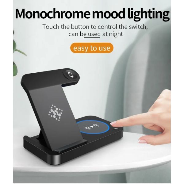 3 In 1 15W Magnetic Fast Charging Wireless Charger Folding Mobile Phone Bracket Multifunctional Fast Charging Wireless Mobile