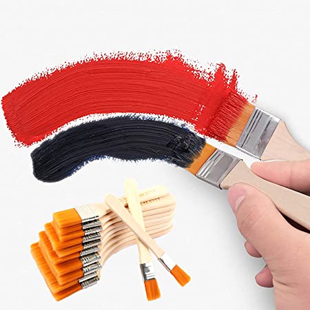 2.5cm Watercolour Nylon Flat Paint Brush Set ODM Oil Painting 0.98in