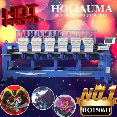 China best 6 head embroidery machine 1200 spm high speed cap t-shirt flat 3d sequin hat computerized embroidery machine