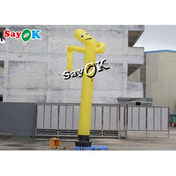 Blow Up Air Dancers Customized 5m Yellow Inflatable Tube Man For Advertising Business