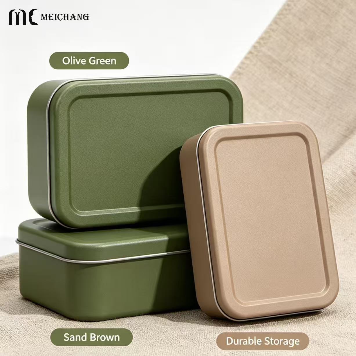 Rectangular Matte Tin Box with Separate Lid, Rounded Corners and Custom Logo Options (MC-810）