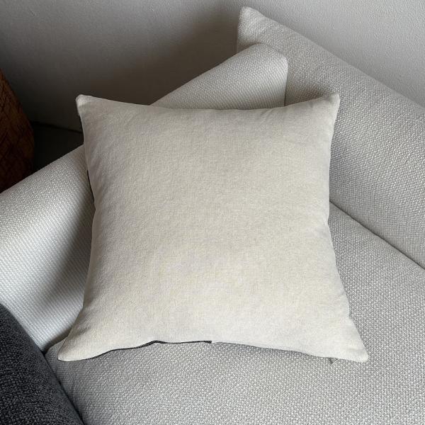 Reversible Black White Striped Throw Pillow with 55% Linen 45% Viscose Cover and 100% Feather Filling