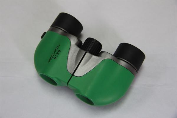 Girl Folding Small Porro Binoculars , Lightweight 5x15 Green Small Binoculars For Birding