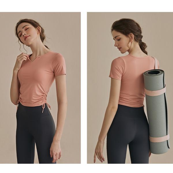 сторона одежды женщин 180g атлетическая собрала бортовые подрезанные футболки йоги