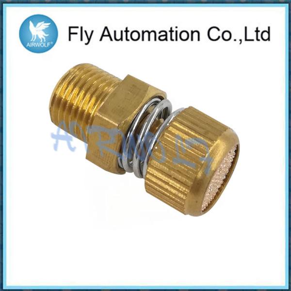 Airtac amarela o silencioso de bronze 3/8 da mola dos encaixes de tubo pneumático 1.5mpa