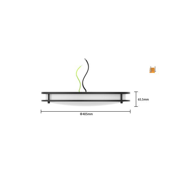 Sample Packing with Customer Logo 16inch 25W LED CCT Selectable Double Ring Ceiling Light