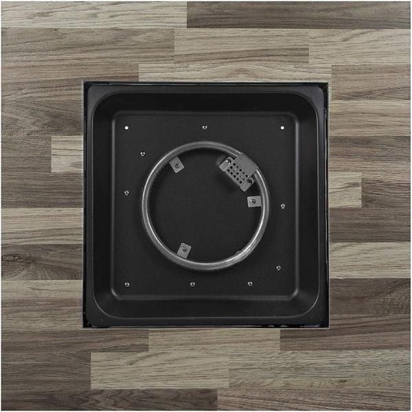 Black / Gray Table Top Steel Square Propane Fire Pit Outdoor