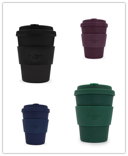 Antibacterial Bamboo Fiber Coffee Cup 400ml Biodegradable Coffee Cups With Lids